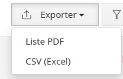 Export PDF et CSV